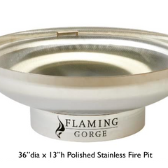 Flaming Gorge - Gobi Polished Stainless Steel Fire Pit Only- NEW!