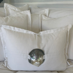 Tahiti White Decorative Shell Pillow