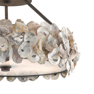 Oyster Shell Semi-Flush Chandelier