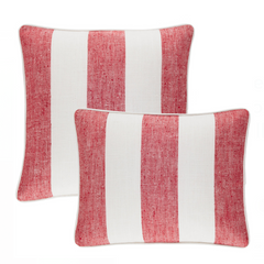 Awning Stripe Indoor/Outdoor Decorative Pillow - Red