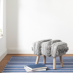 Camden Stripe Denim Handwoven Cotton Rug