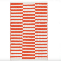 Sailing Stripe Tangerine Handwoven Indoor/Outdoor Rug