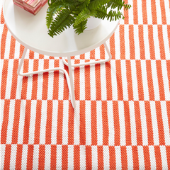 Sailing Stripe Tangerine Handwoven Indoor/Outdoor Rug