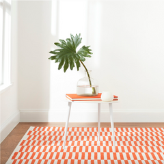 Sailing Stripe Tangerine Handwoven Indoor/Outdoor Rug