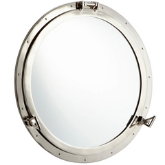 Caraway Polished Nickel Port Hole Mirror