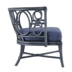 Oleander Navy Rattan Accent Chair