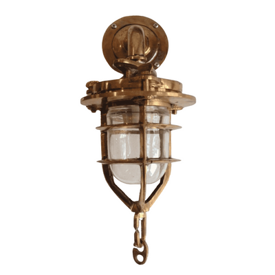 Marine Grade Brass Clamshell Oval Nautical Ship's Light - Medium Size