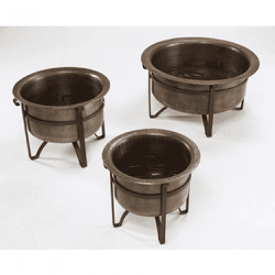 Acadia Rustic Copper Fire Pit on Stand - Various Sizes - Our Boat House