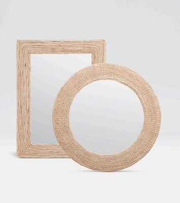 Amani Abaca Rope Mirror - Two Shapes/Sizes - Our Boat House