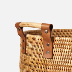 Antalya Natural Rattan Hamper - Two Sizes - Our Boat House