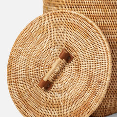 Antalya Natural Rattan Hamper - Two Sizes - Our Boat House