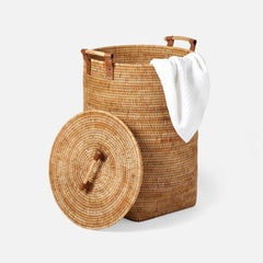 Antalya Natural Rattan Hamper - Two Sizes - Our Boat House