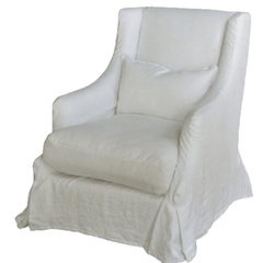 Barent's Island Belgium Linen Slipcovered Chair - FLOOR SAMPLE / WAREHOUSE STOCK - Our Boat House