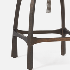 Becket Aged Iron Counter Stool - Silver or Bronze - Our Boat House