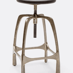 Becket Aged Iron Counter Stool - Silver or Bronze - Our Boat House