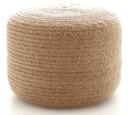 Braided Natural Indoor/Outdoor Pouf - Our Boat House