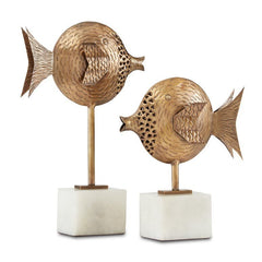 Brass Fish on Stand Set of 2 - Our Boat House