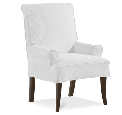 Cassidy Half - Skirt Slipcovered Parsons Arm Chair - Our Boat House