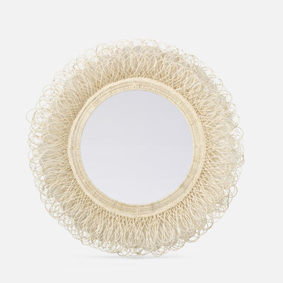 Champagne Reef Cane Round Mirror - Our Boat House