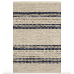 Cielo Stripe Navy Handwoven Cotton Rug - Our Boat House