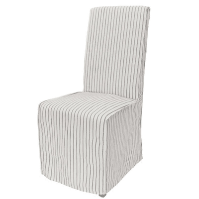 Coastal Vintage Stripe Slipcovered Dining Chair s/2 - Our Boat House