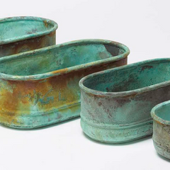 Verdigris Copper Planters - s/4