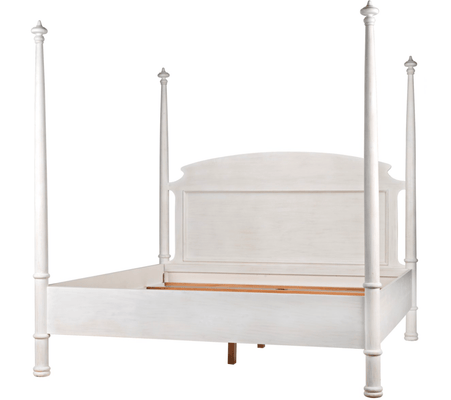 Cosmopolitan Four Poster White Wash Bed - Eastern King - Our Boat House