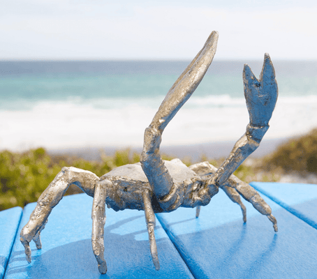 Crab (cast iron) in Silver Finish - Our Boat House