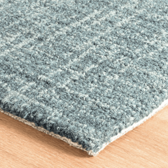 Crosshatch Micro Hooked Wool Rug - Aegean Blue - Our Boat House