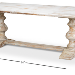 Dania Beach Trestle Dining Table - Disrupted White