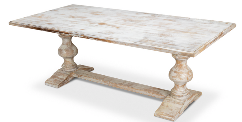 Dania Beach Trestle Dining Table - Disrupted White