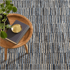 Denim Rag Gridwork Blue Handwoven Rug - Our Boat House