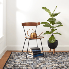 Denim Rag Gridwork Blue Handwoven Rug - Our Boat House