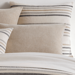 Ellison Stripe Linen Chenille Ivory Sham - Our Boat House