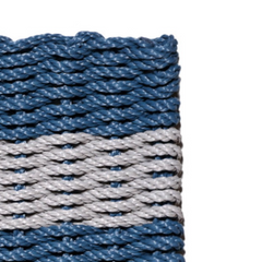 Rope Doormat - Federal Blue & Gray Shoreline Stripe