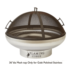 Flaming Gorge - Gobi Polished Stainless Steel Fire Pit - Mesh Cover Accessory NEW! - Our Boat House