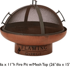 Flaming Gorge Gobi Steel Fire Pit & Mesh Top - Our Boat House