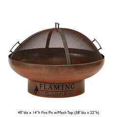 Flaming Gorge Gobi Steel Fire Pit & Mesh Top - Our Boat House