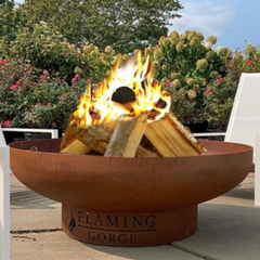 Flaming Gorge Gobi Steel Fire Pit & Teak Top