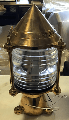 Helsinki Brass Piling Light w/Pointed Top - Our Boat House