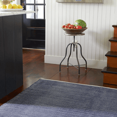 Herringbone Woven Cotton Rug - Indigo Blue - Our Boat House