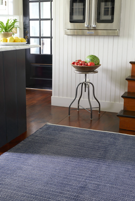 Herringbone Indigo Woven Cotton Rug Rug 