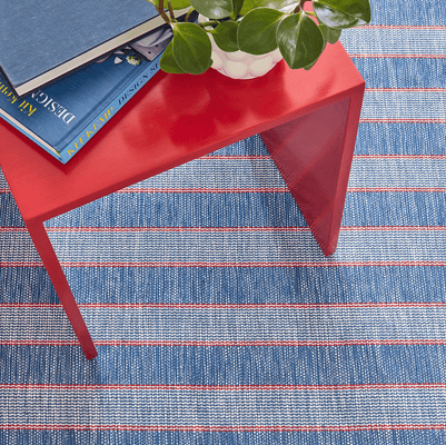 Hillsgrove Stripe Denim Handwoven Cotton Rug - Our Boat House