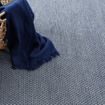 Honeycomb Woven Rug - Indigo & Grey - Our Boat House