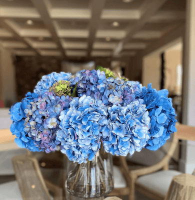 Hydrangea Blue & Green Bouquet Arrangement - Our Boat House