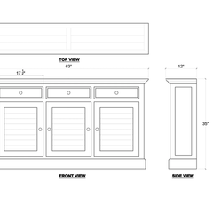 IN STOCK NOW! Bahama Shutter 3 - Door Narrow Sideboard in Weathered Ocean Blue - Our Boat House