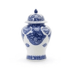 Khan Blue & White Temple Jar - DISPLAY/FLOOR SAMPLE - Our Boat House