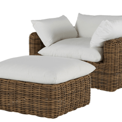 Kona Ottoman - Raffia - Our Boat House