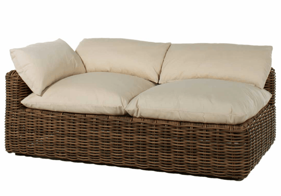 Kona Outdoor Wicker Left Arm Facing Loveseat - Raffia - Our Boat House