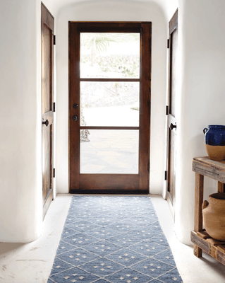 Kota Indigo Blue Woven Wool Rug - Our Boat House